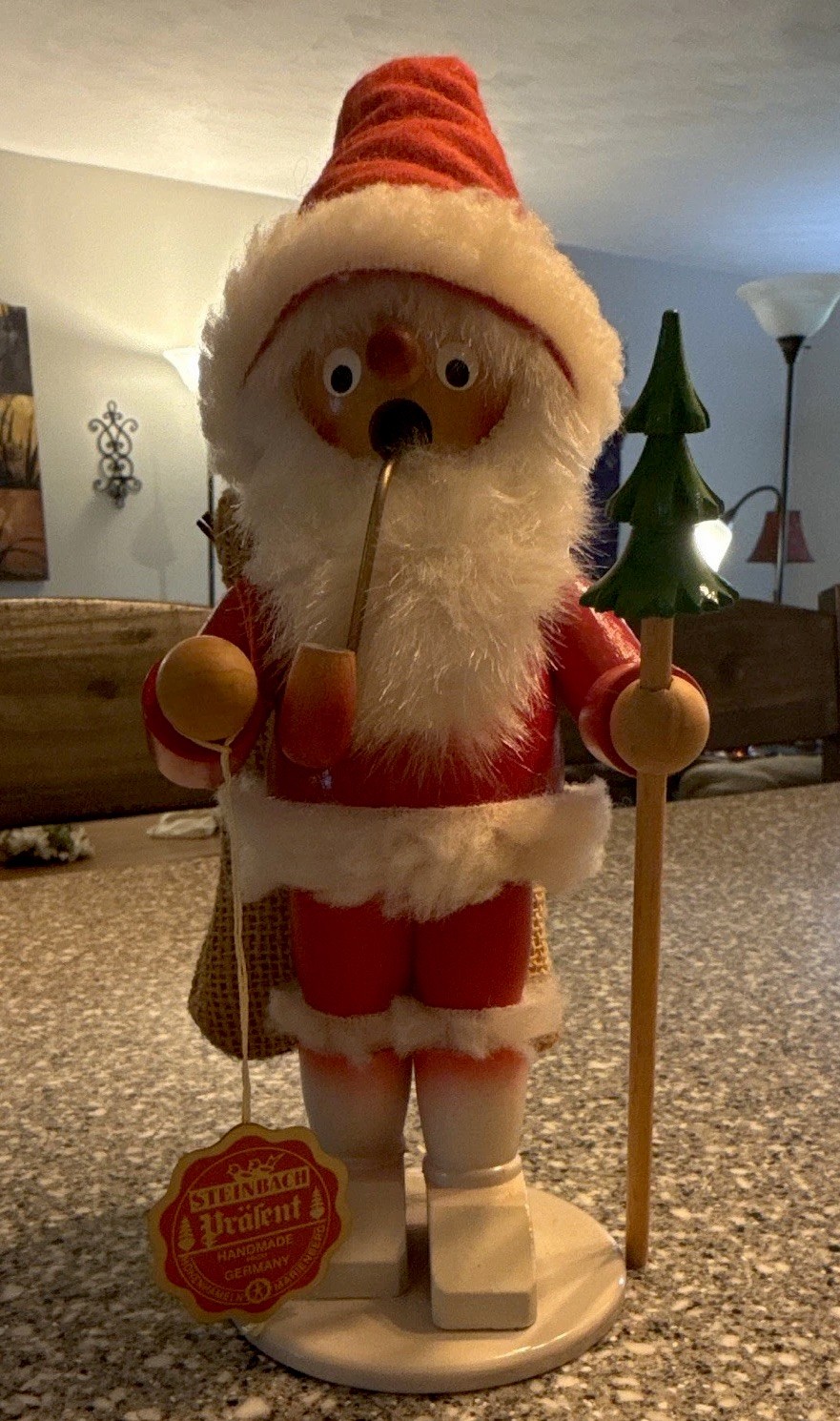 Original Steinbach Volkskunst Santa Figurine, Hand Painted 9.5 in