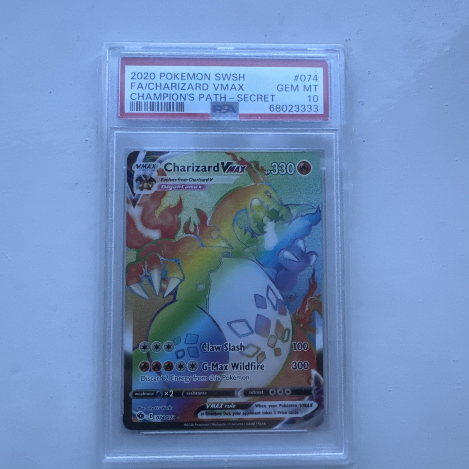 Charizard VMAX 074/073 PSA10 Champions Path Secret Rainbow GEM MINT