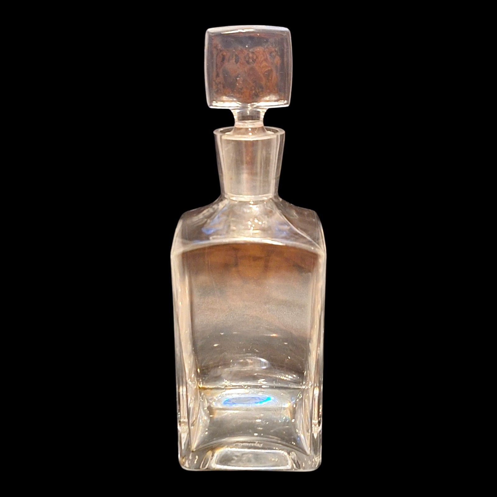 Denizli Square Clear Glass Crystal Heavy Whisky Decanter