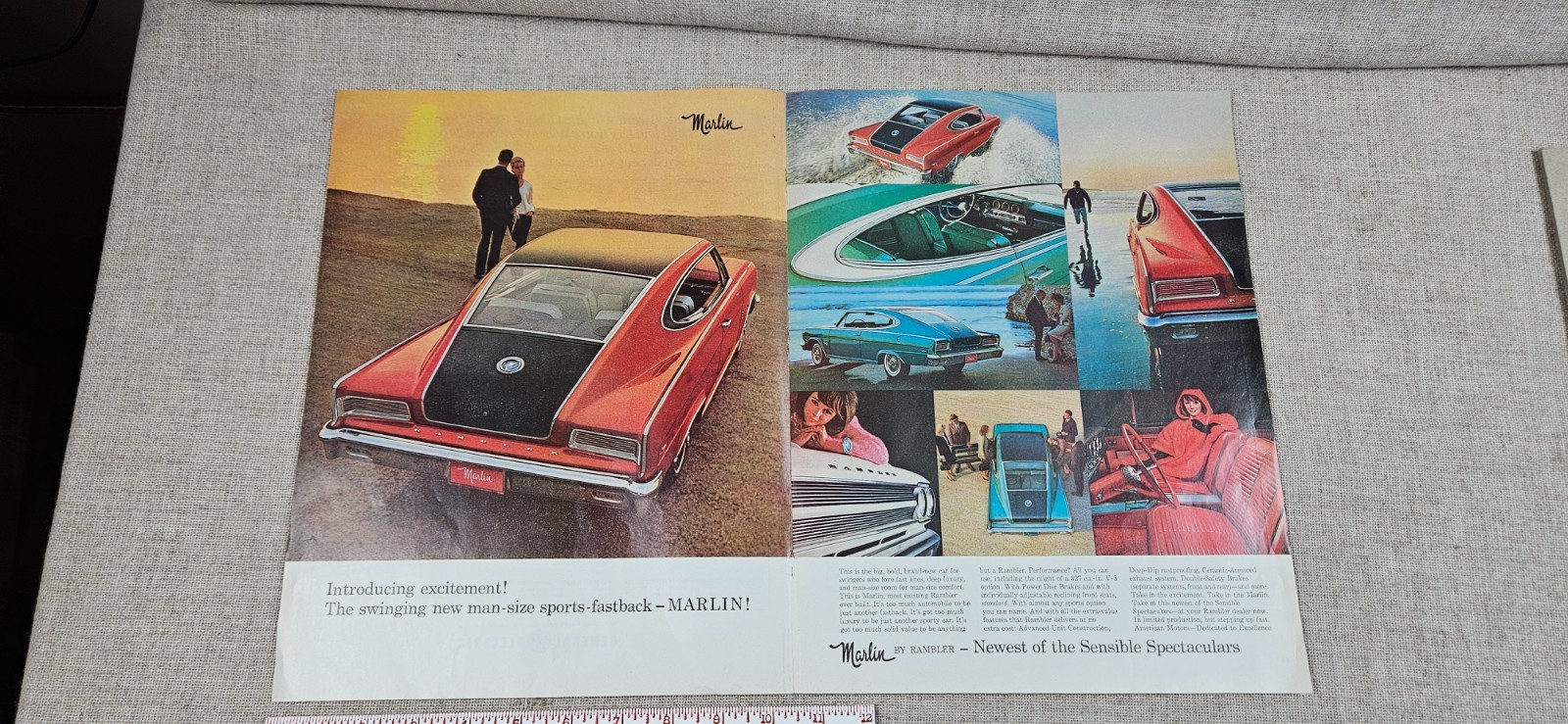 1964 AMC Rambler Marlin 1963 Car advertisement Ad Double Page ( Center page)