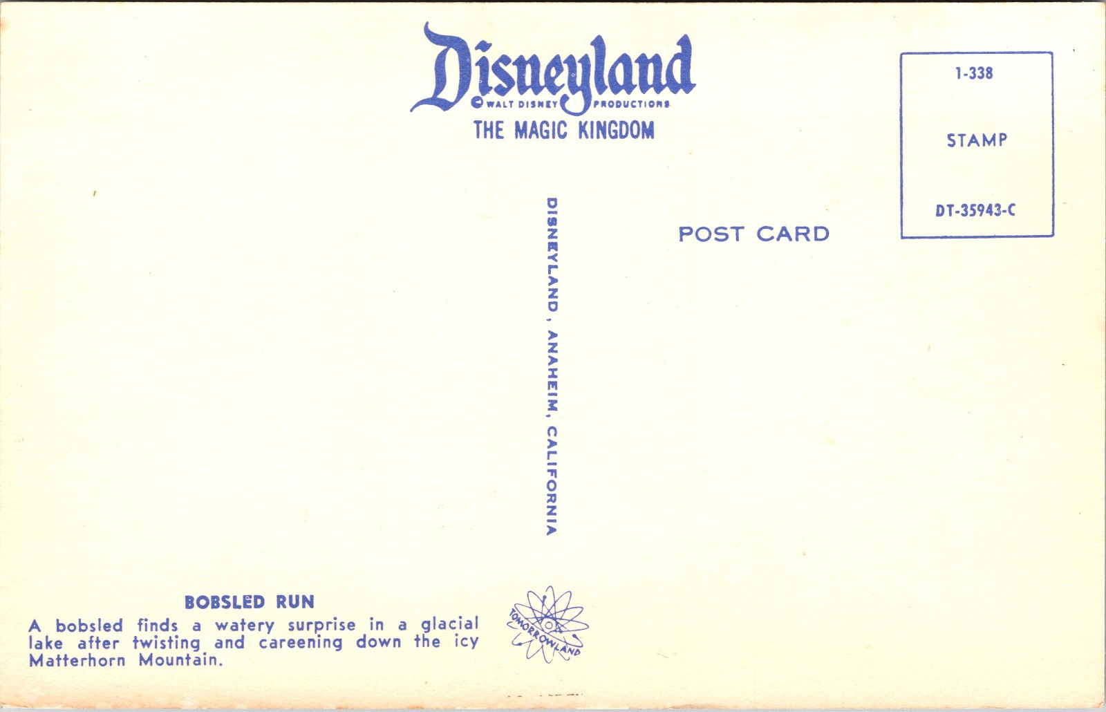 Vintage Disneyland Postcards lot of 4