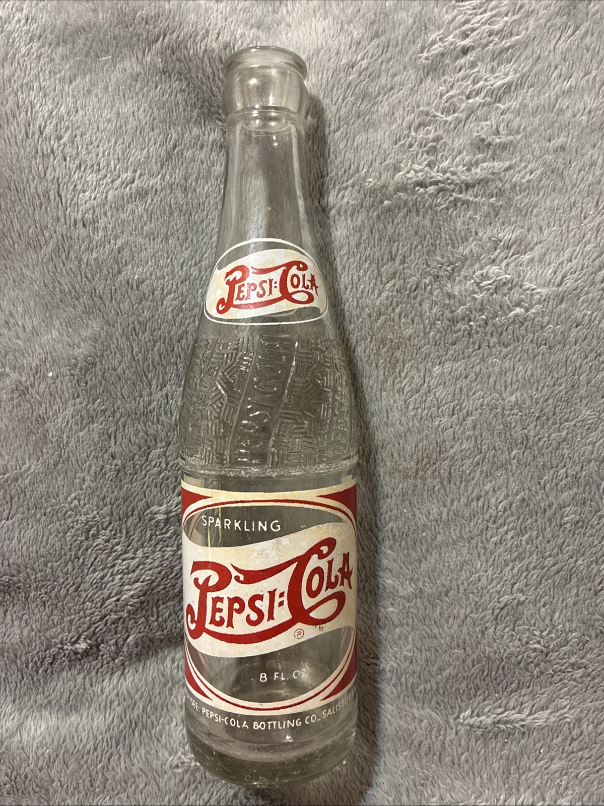 Vintage Pepsi:Cola Double Dot 8oz Acl Soda Bottle Salisbury, NC North Carolina
