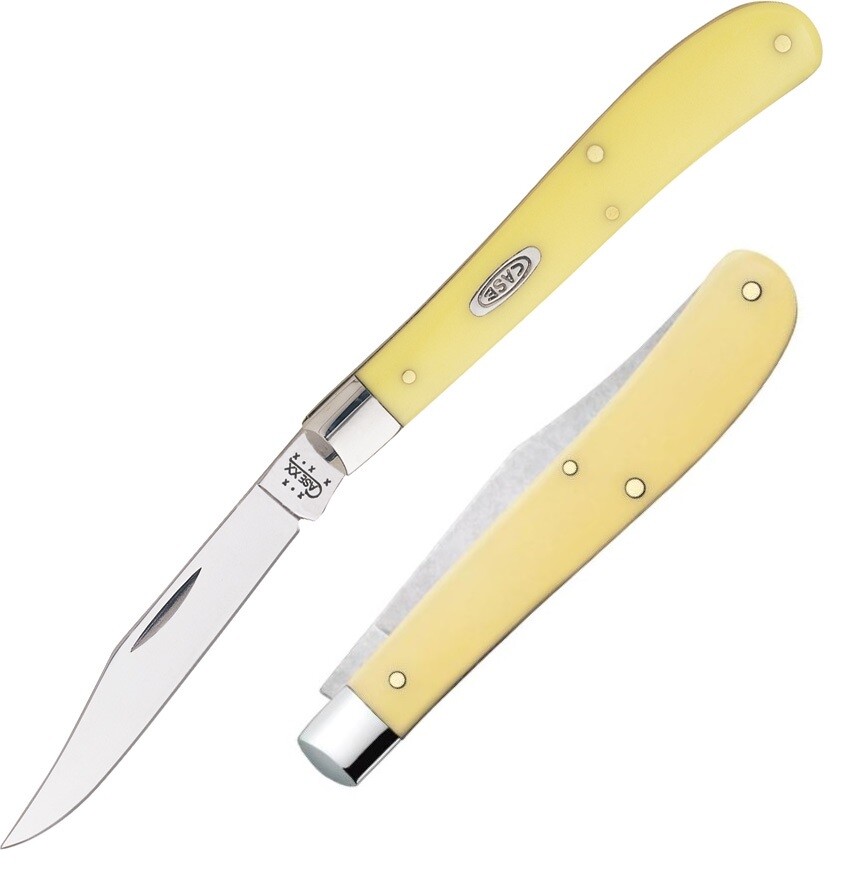 Case XX Slimline Trapper Folding Knife Carbon Steel Clip Blade Synthetic Handle
