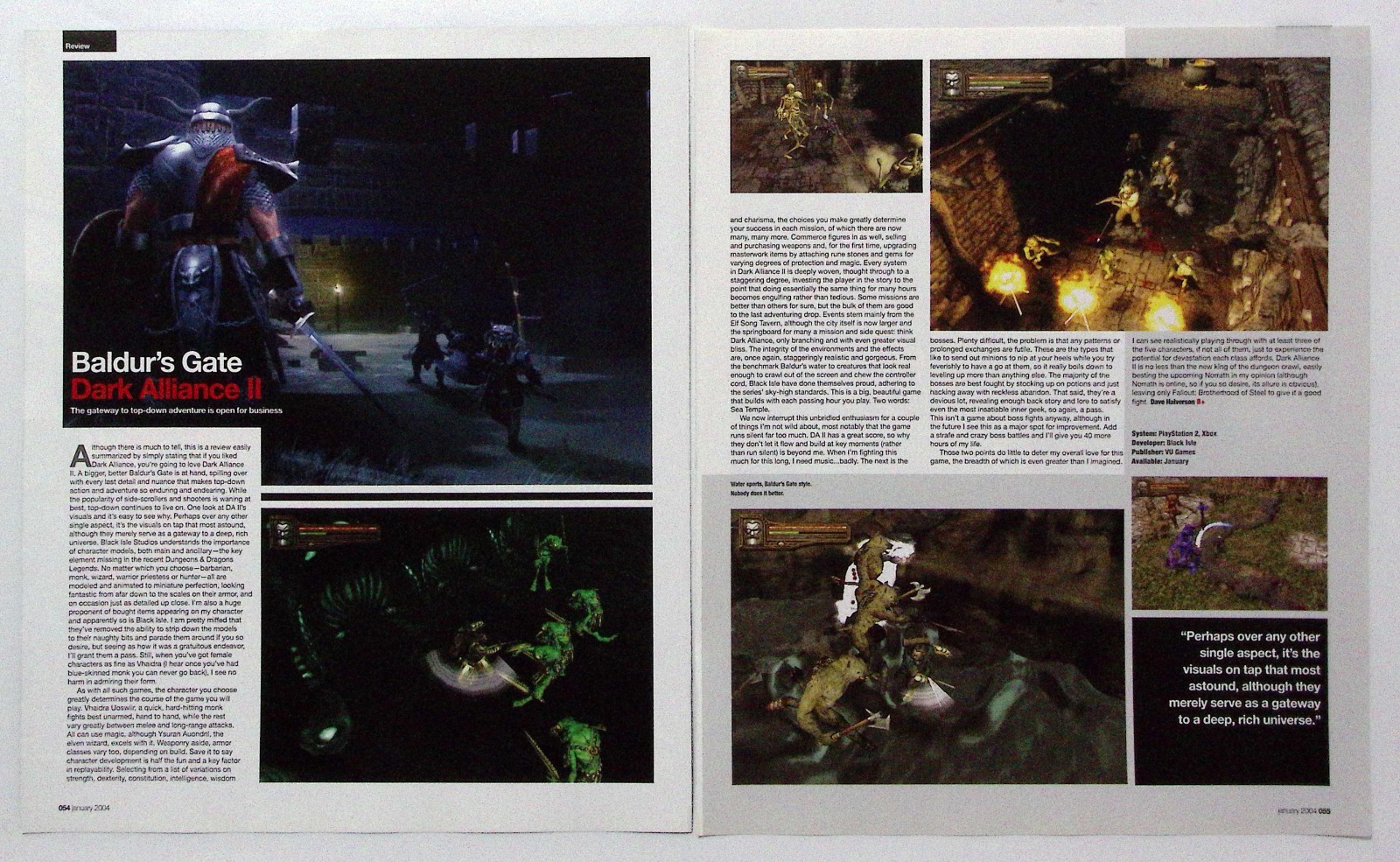 Baldur’s Gate Dark Alliance II 2 Pg Video Game Review Article Print Ad Vtg 2004