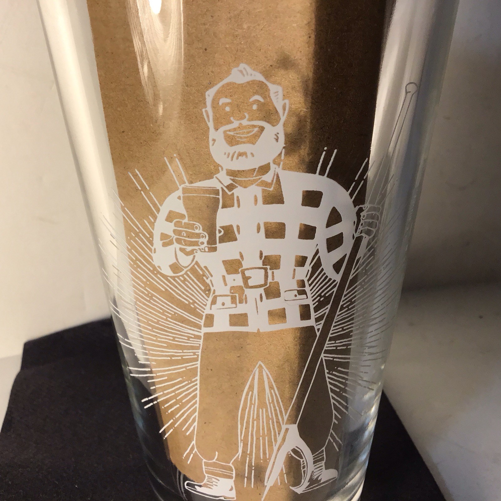 Bangor GreenDrinks Paul Bunyan Pint Bar Beer Glass Original Vintage Bangor Maine