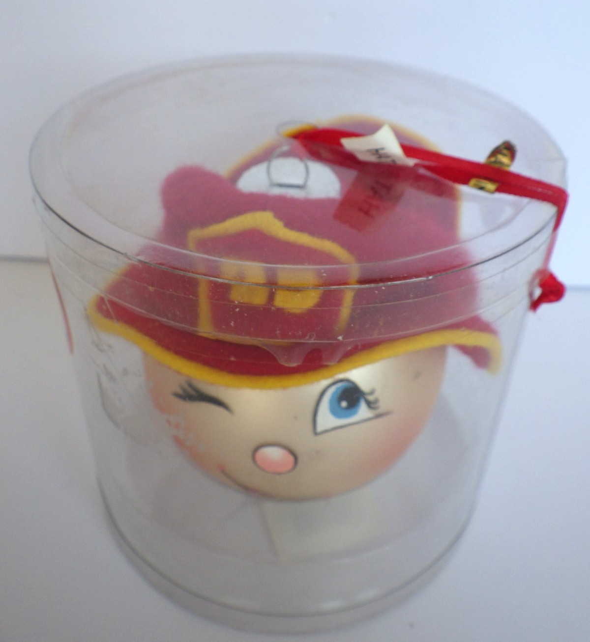 Kurt S Adler Fireman Hat Buddies 3″ Christmas Glass Ball Ornament New in Package