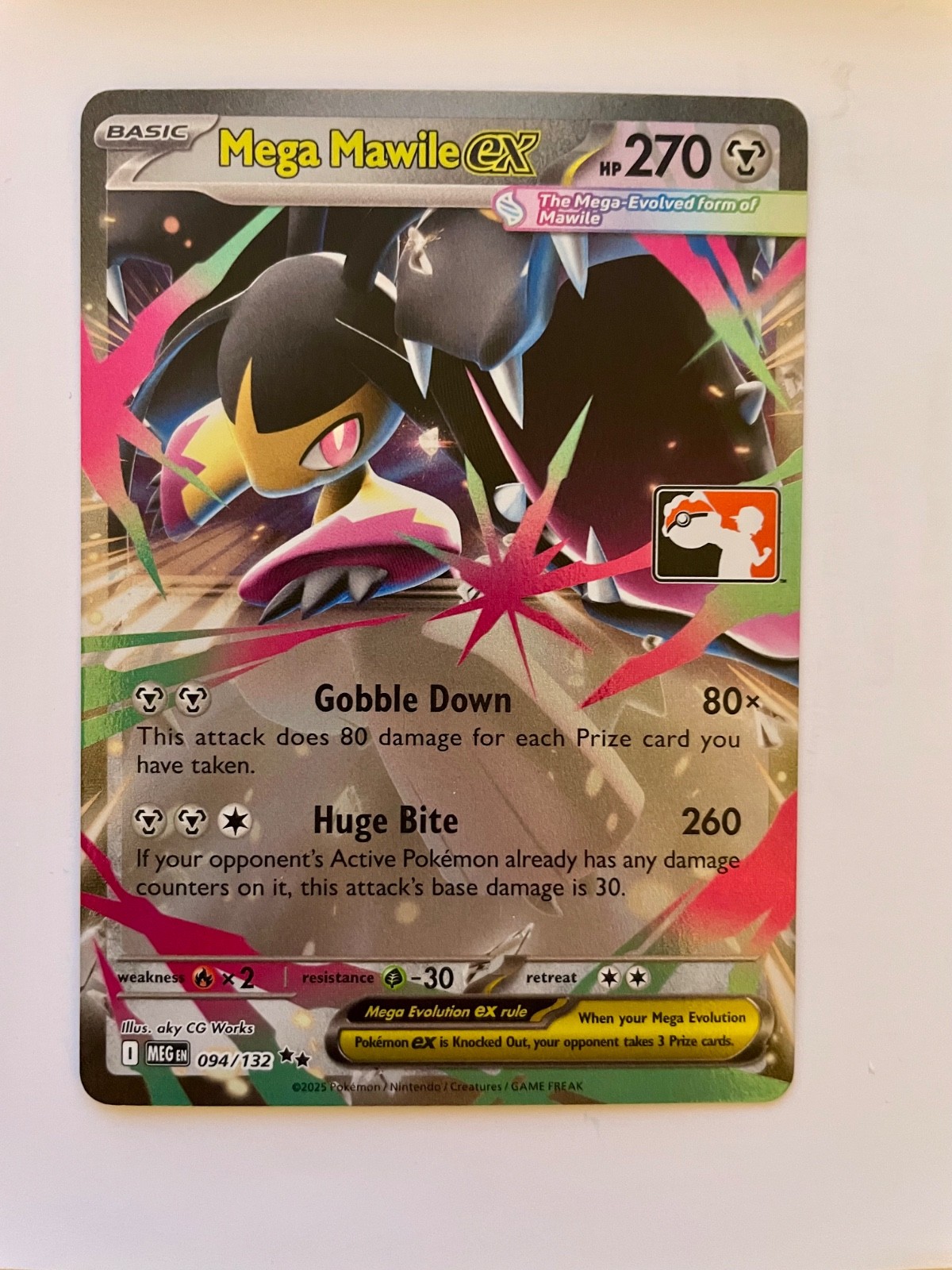 Mega Mawile Ex 094/ 132 Mega Evolutions Pokemon TCG Play Prize Pack