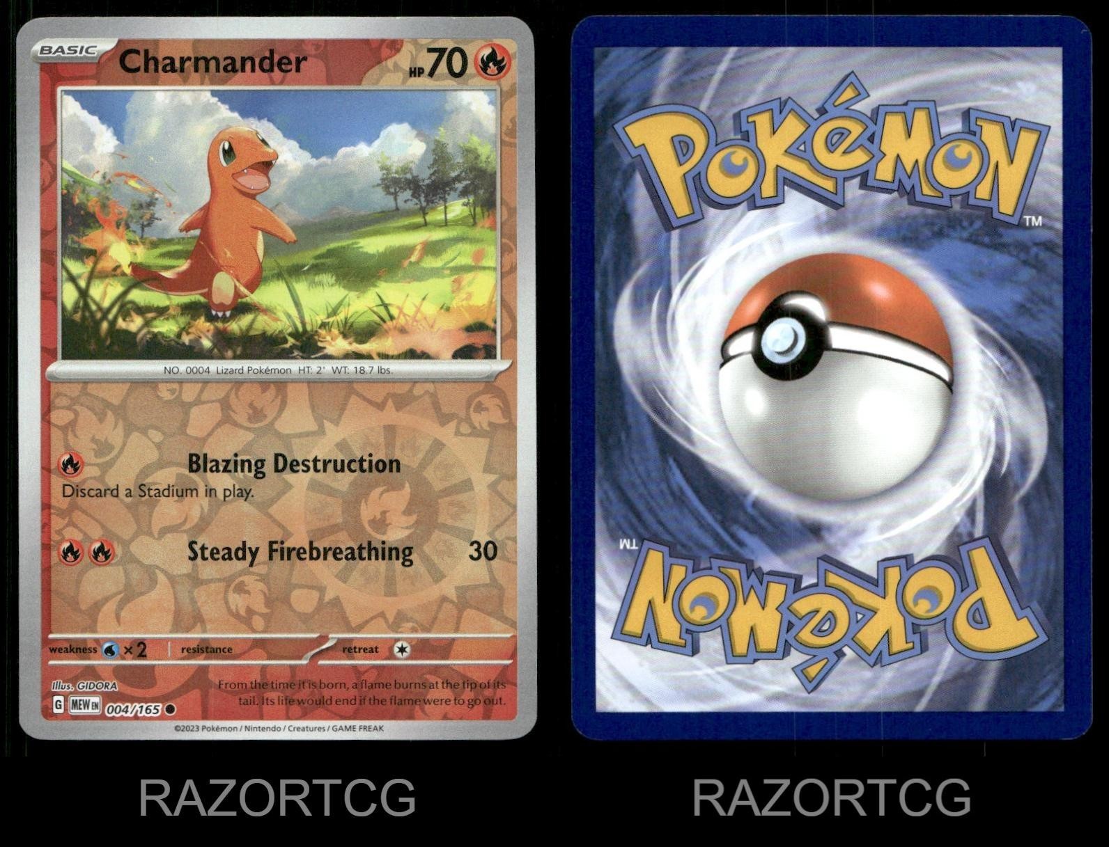 CHARMANDER 004/165 C 151 POKEMON REVERSE HOLO NM/M