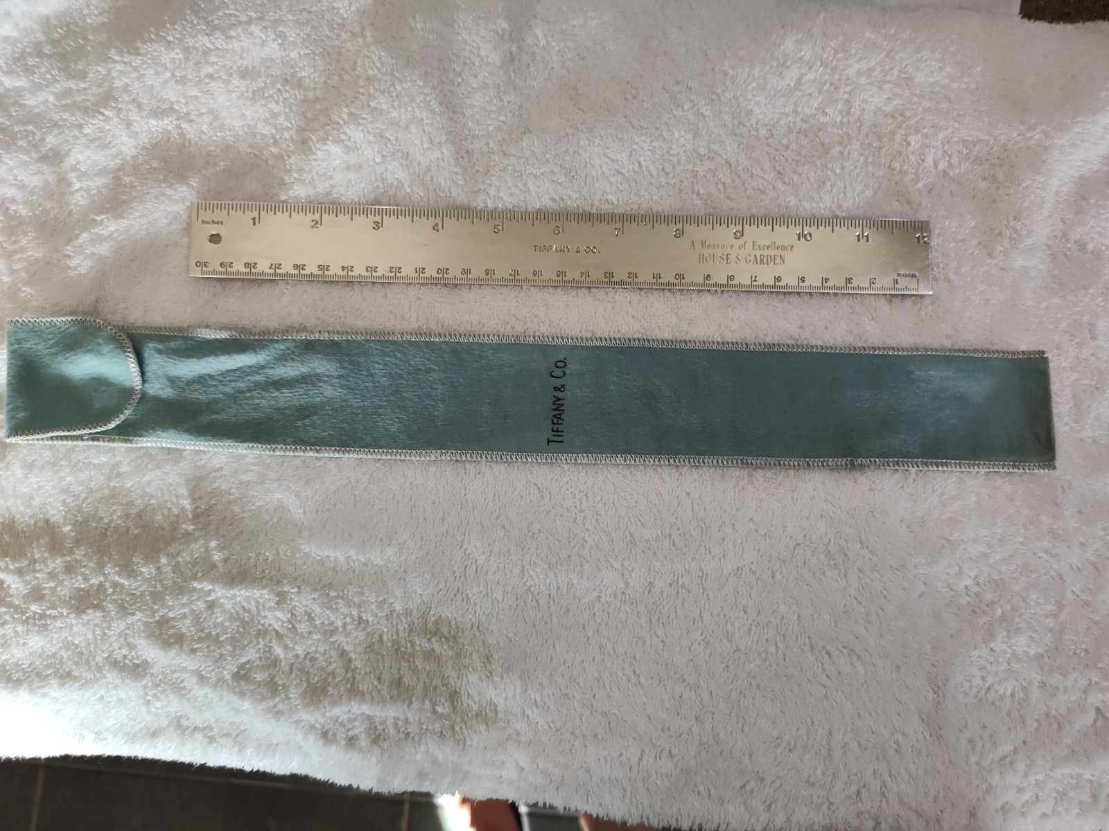 Vintage Tiffany & Co. 12” Silver Plate Desk Ruler Dual Scale Inch Metric