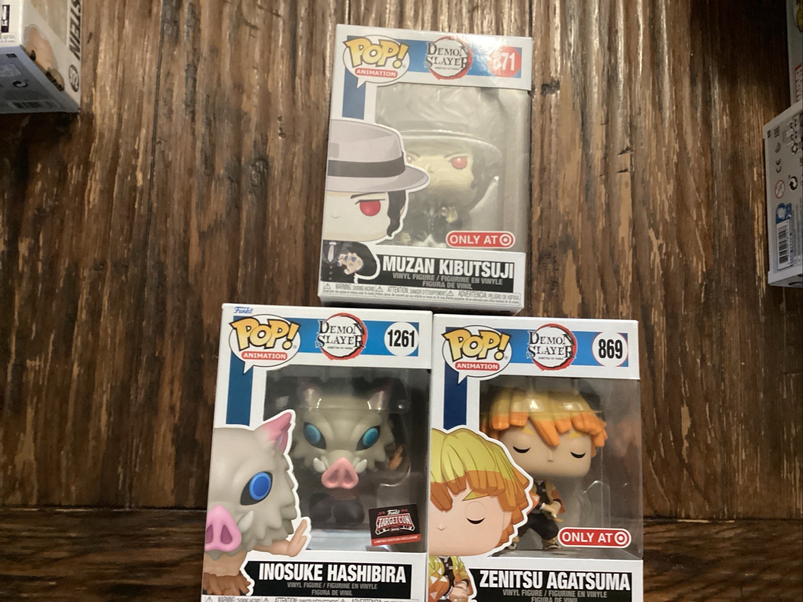Funko Pop! Viny Demon Slayer Lot Of 3 Muzan 871 Zenitsu 869 Inosuke #1261 Target