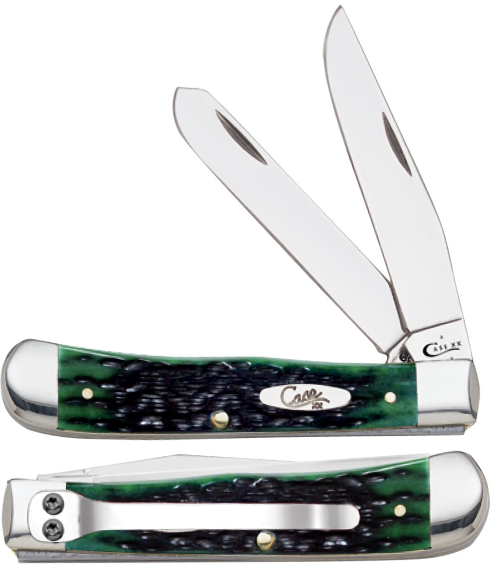 Case XX Pocket Knife Trapper W/ Pocket Clip, Kentucky Bluegrass Bone Item #39950