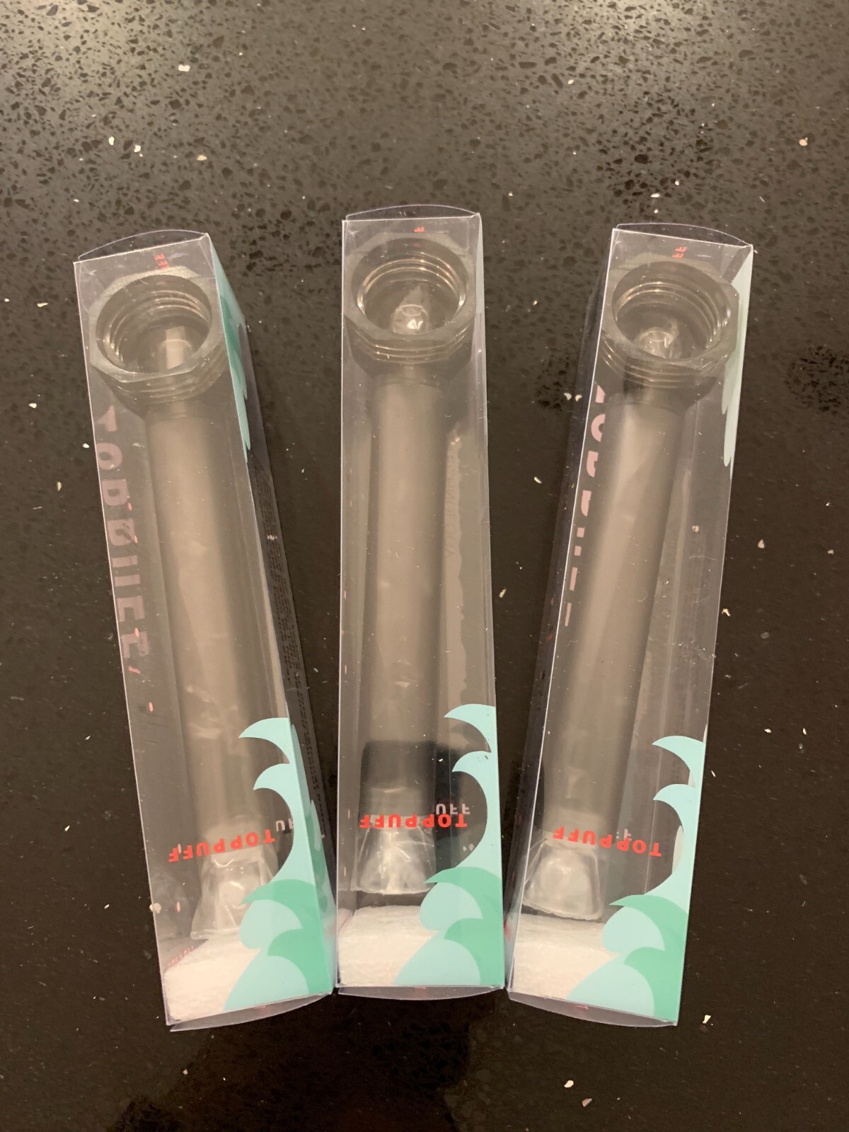 [3Pack BLK] Screw-on Water Bottle Converter Glass Bong Hookah