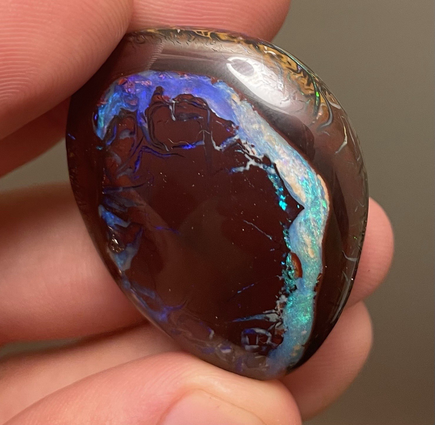 RARE 99.85 CARAT AUSTRALIAN BOULDER OPAL FROM KOROIT OPAL FIELDS