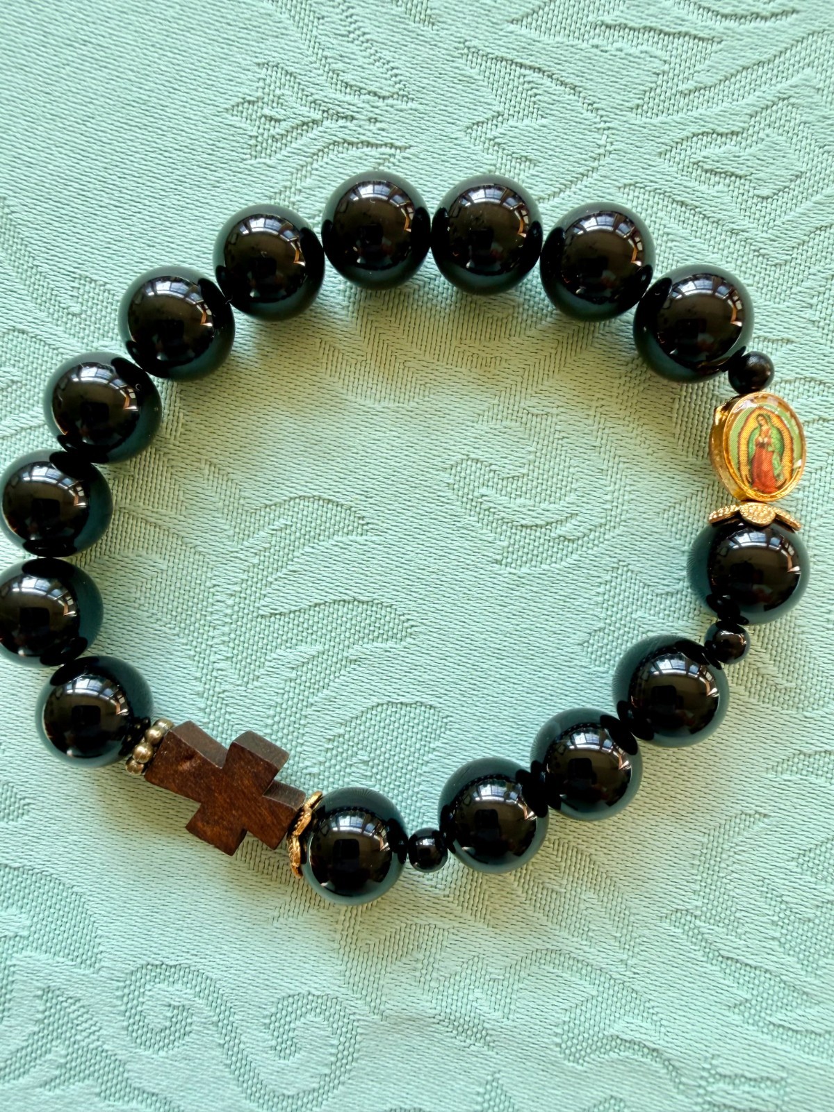NATURAL STONE ROSARY BRACELETS