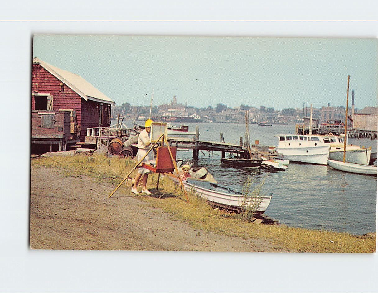 Postcard Artist At Work, East Gloucester, Massachusetts