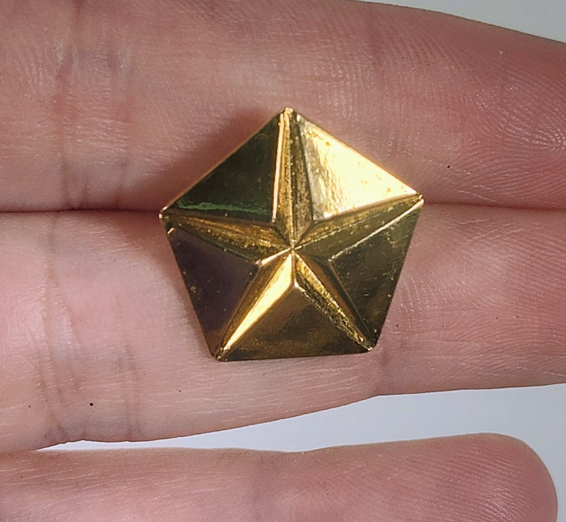 Vintage 60s Chrysler Pentastar Logo Pin Gold-Tone Mopar Advertising Memorabilia