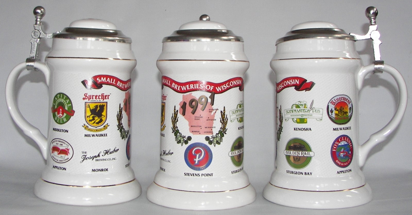 Joseph Huber Brewing Co., Monroe, Wis., 1991 Small Breweries beer stein