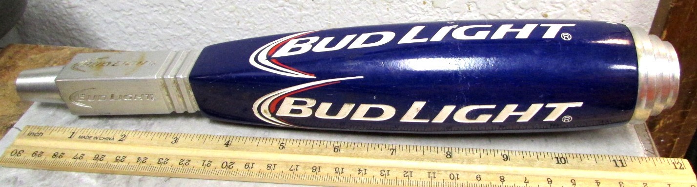 Bud Light very heavy Beer tap handle, 12.25 inches tall, 2.5 pounds! some damage