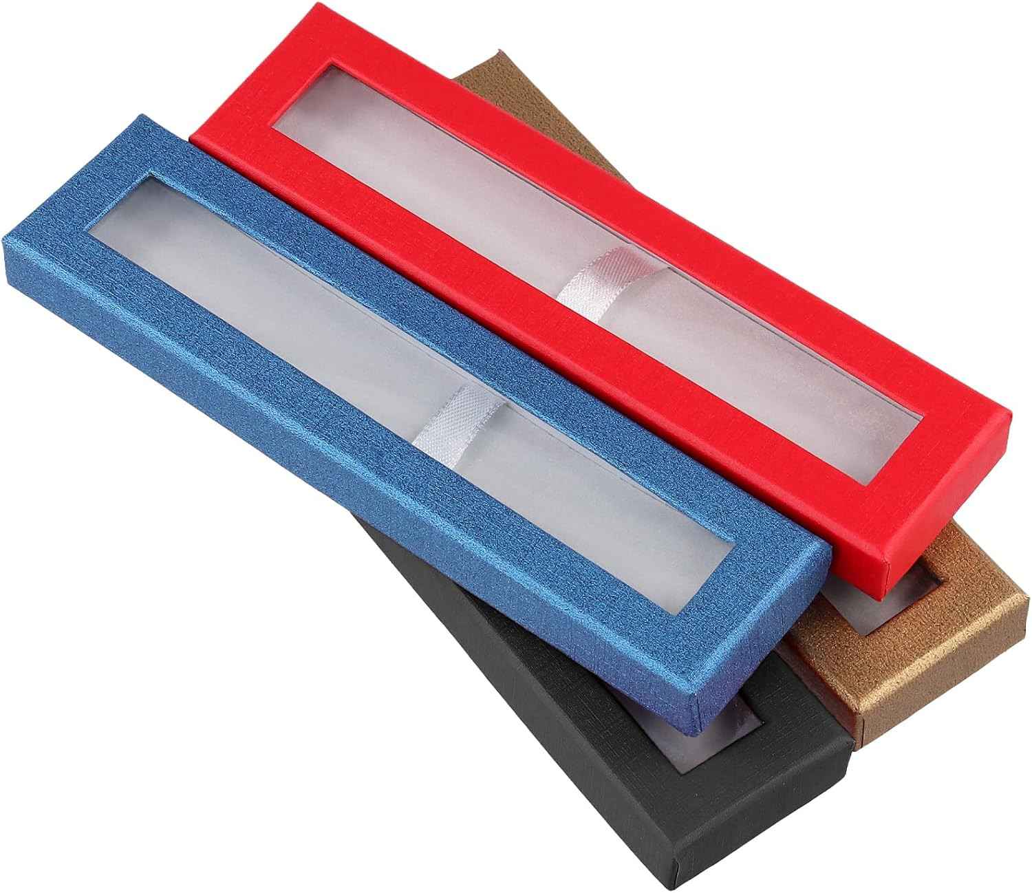 40 PCS Colored Pen Display Box with Clear Lid and Cushion for Gifts