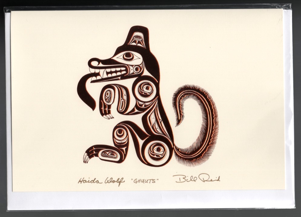 HAIDA – Wolf “Ghuuts” – Copper Embossed – Bill Reid – 6″ x 9″ Art Card