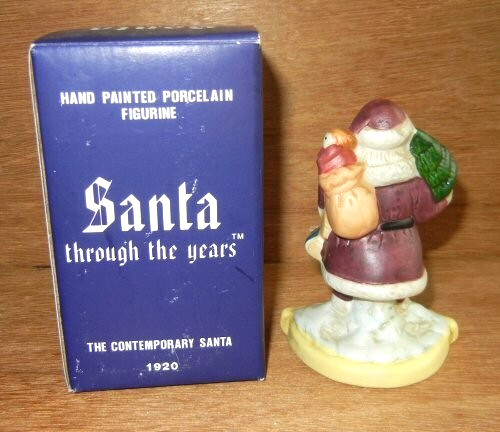 SANTA THROUGH THE YEARS CONTEMPORARY SANTA 1920 PS-5 PORCELAIN 1990 RSVP INT INC