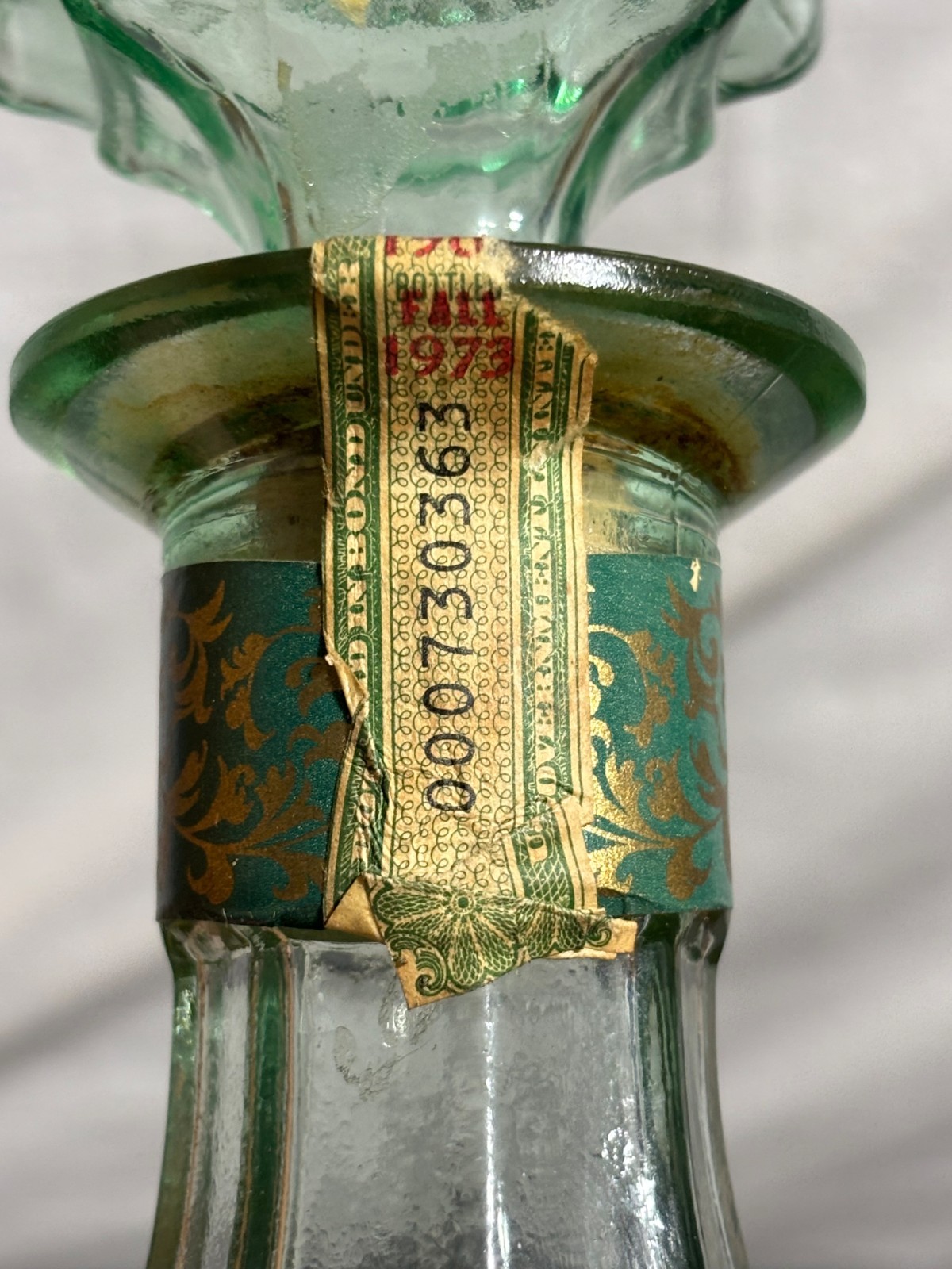 1967 1973 OLD FITZGERALD Straight Bourbon Whiskey DECANTER BOTTLE 4/5qt 100proof