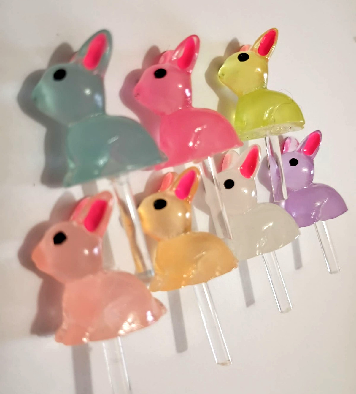 7 Cute Accent Easter Bunny Bulbs for Ceramic Christmas Tree Lights twist *NEW*