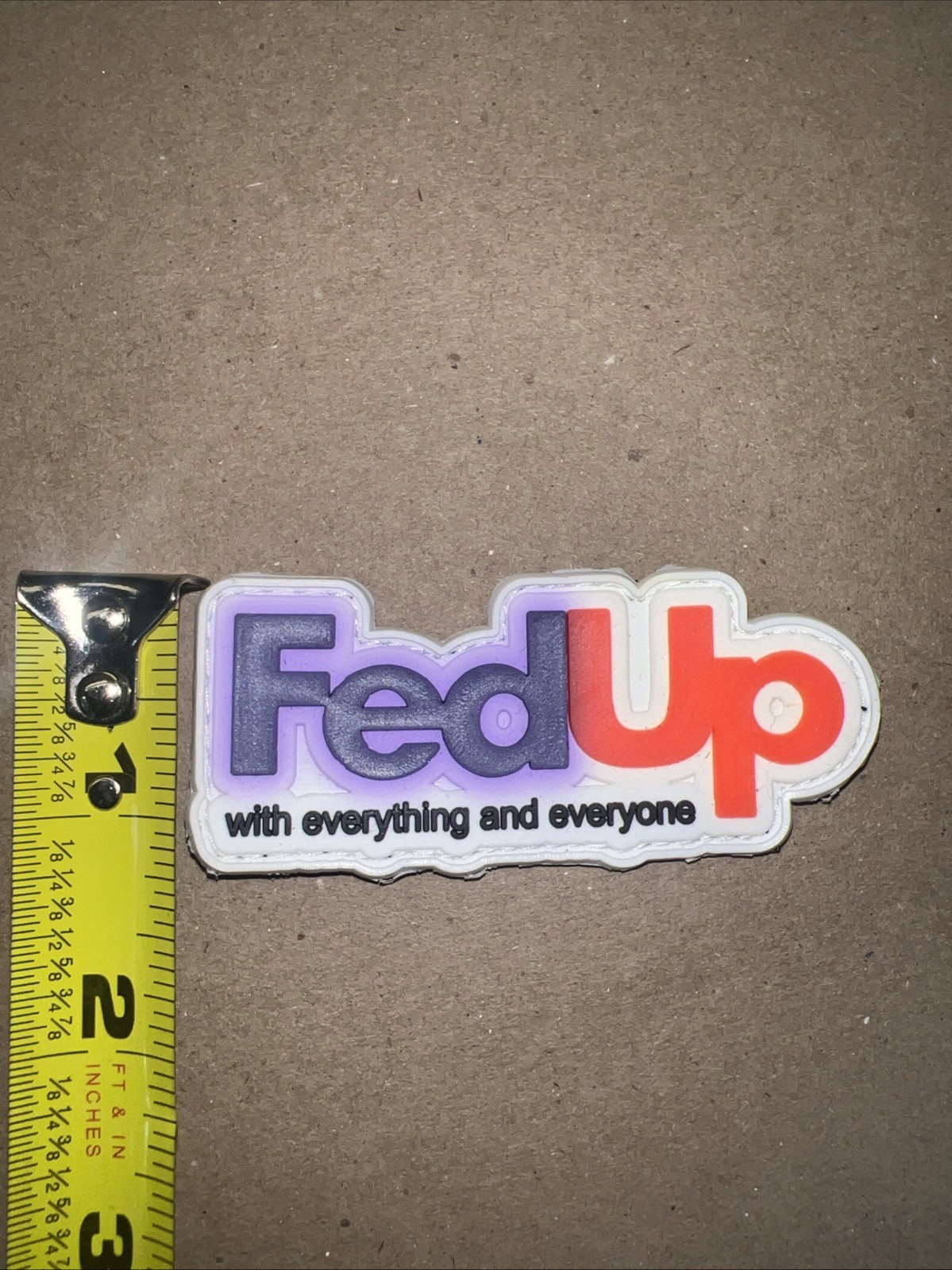Fed Up Patch Funny PVC Meme Hook & Loop 3×1.5 Misprints See Photos