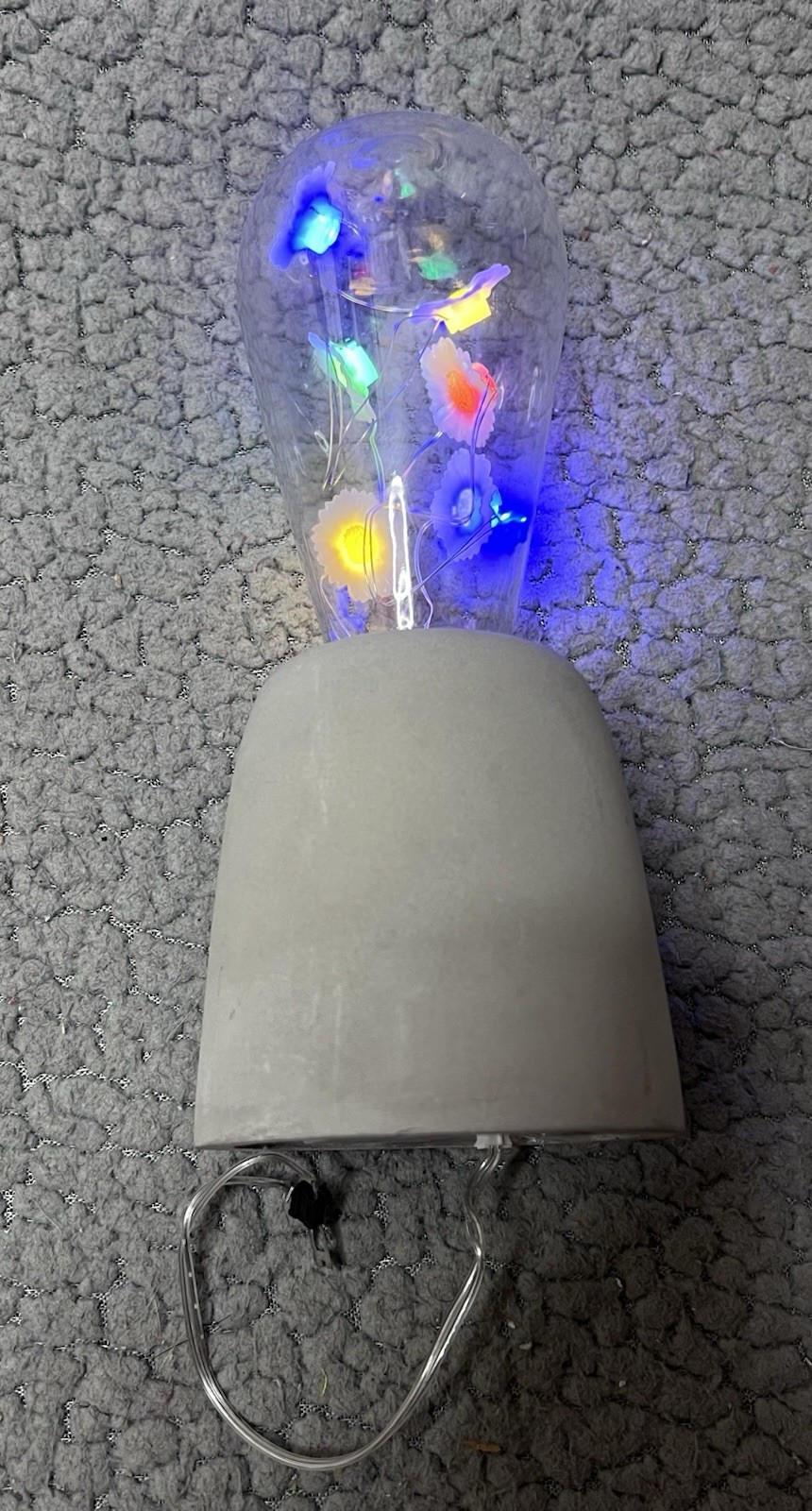 Light Blue Shape Mood Light With Flowers Multicolored White And Clear Small