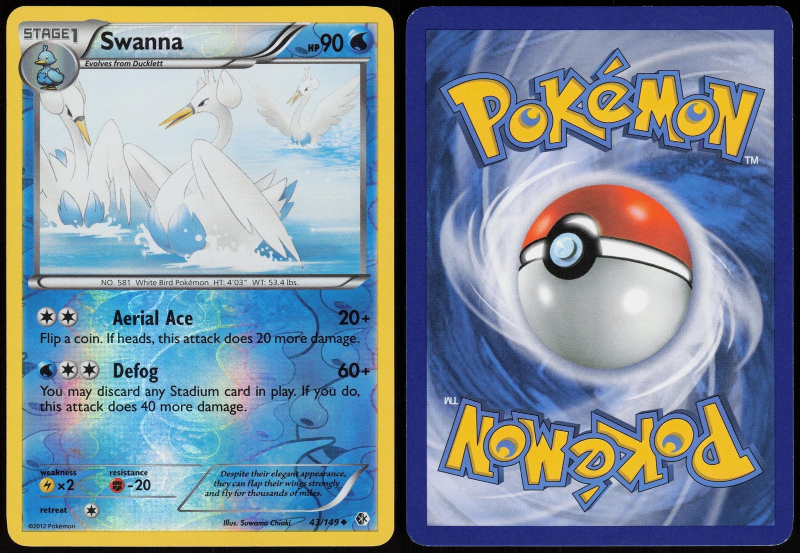 Swanna 43/149 Boundaries Crossed Reverse Holo Uncommon Near Mint Chiaki