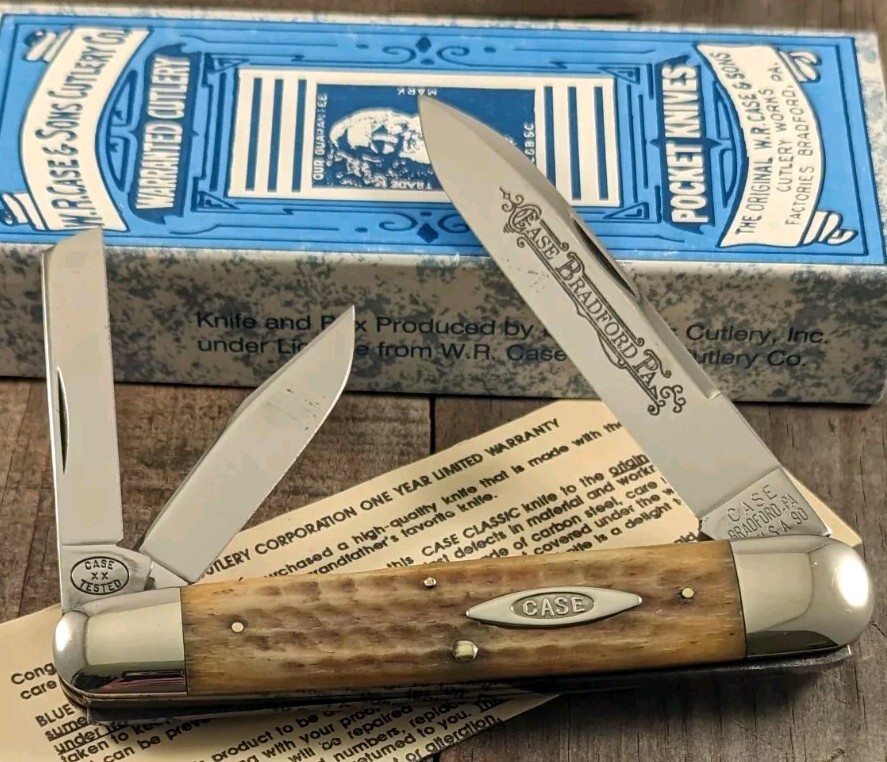 1990 Case XX Classics Choice Green Jig Bone 4.625″ Jumbo Cigar Whittler 6391 SS