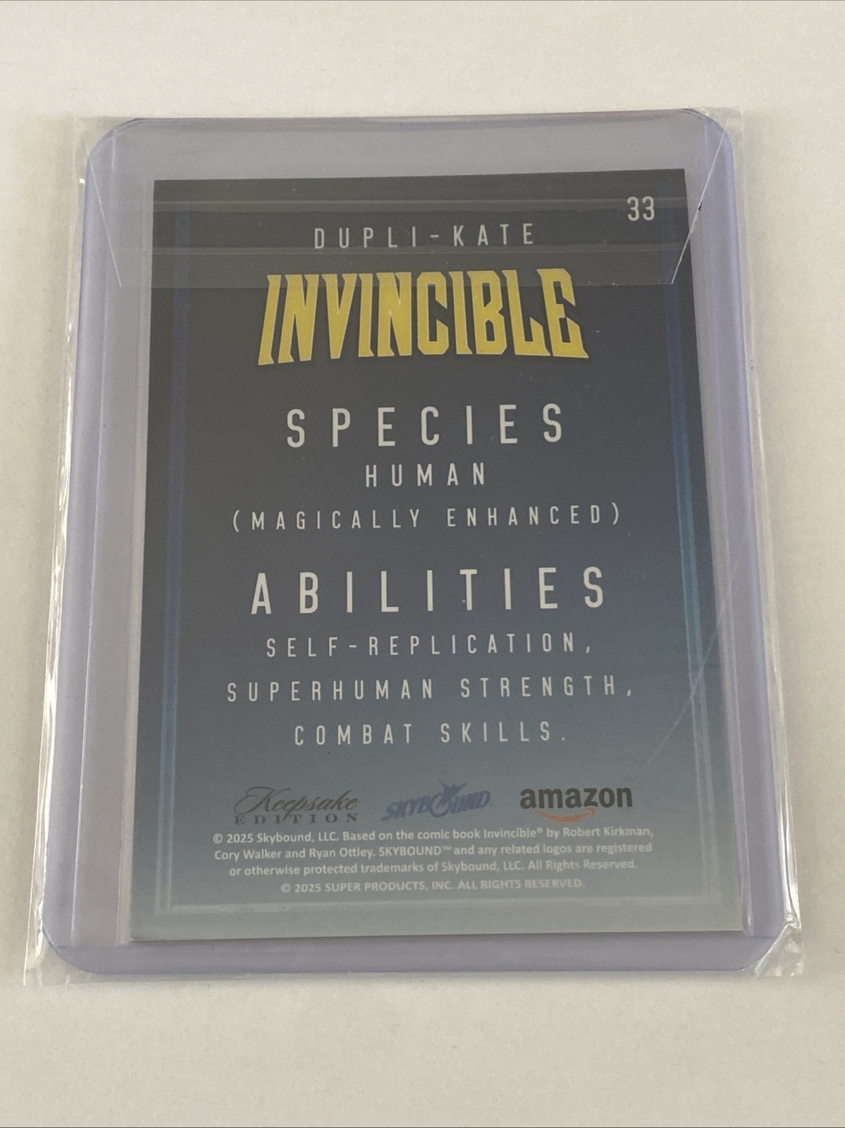 Invincible Keepsake Edition – Cracked Ice Con Exclusive – #’d /23 – Dupli-Kate