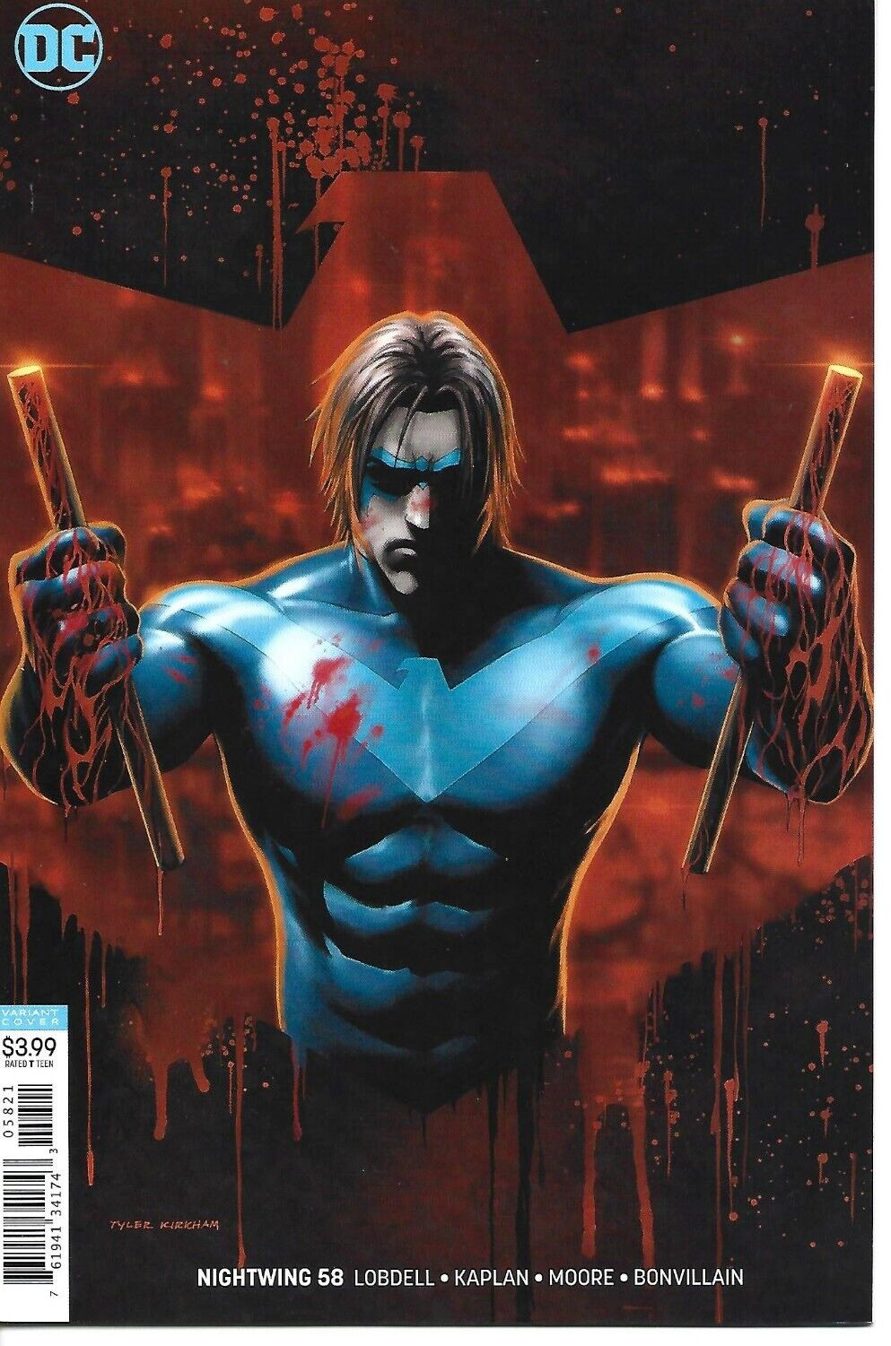 NIGHTWING #58 TYLER KIRKHAM VARIANT DC COMICS 2019 BAGGED AND BOARDED