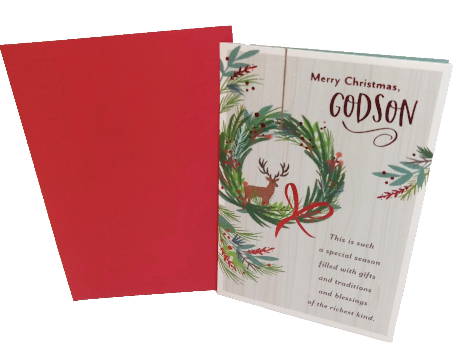 DaySpring Christmas Card Red Green For GODSON “This Is Such A Special Season”