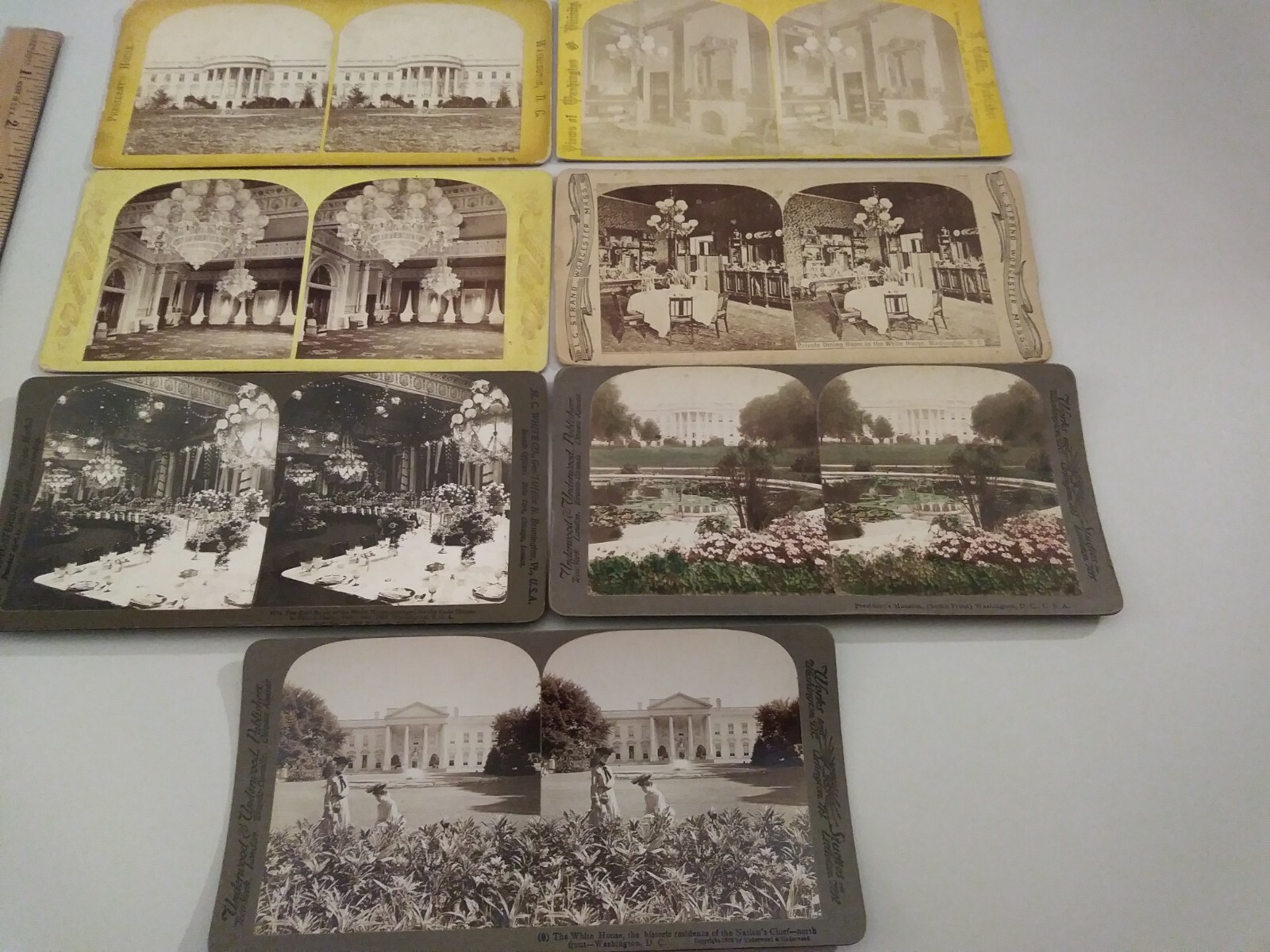 (7) White House Washington D.C. Stereoview Photos
