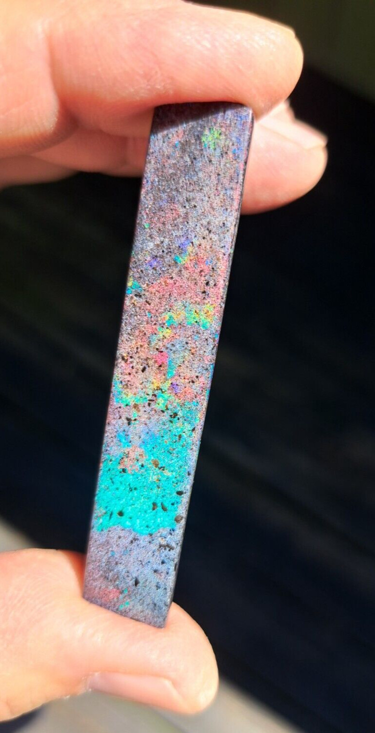 Huge Very Colorful Andamooka Fairy Opal Polished Double Sided Multicolor Flashes