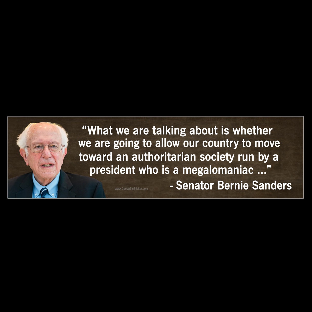 Bernie Sanders Quote about Trump and authoritarianism BUMPER STICKER or MAGNET