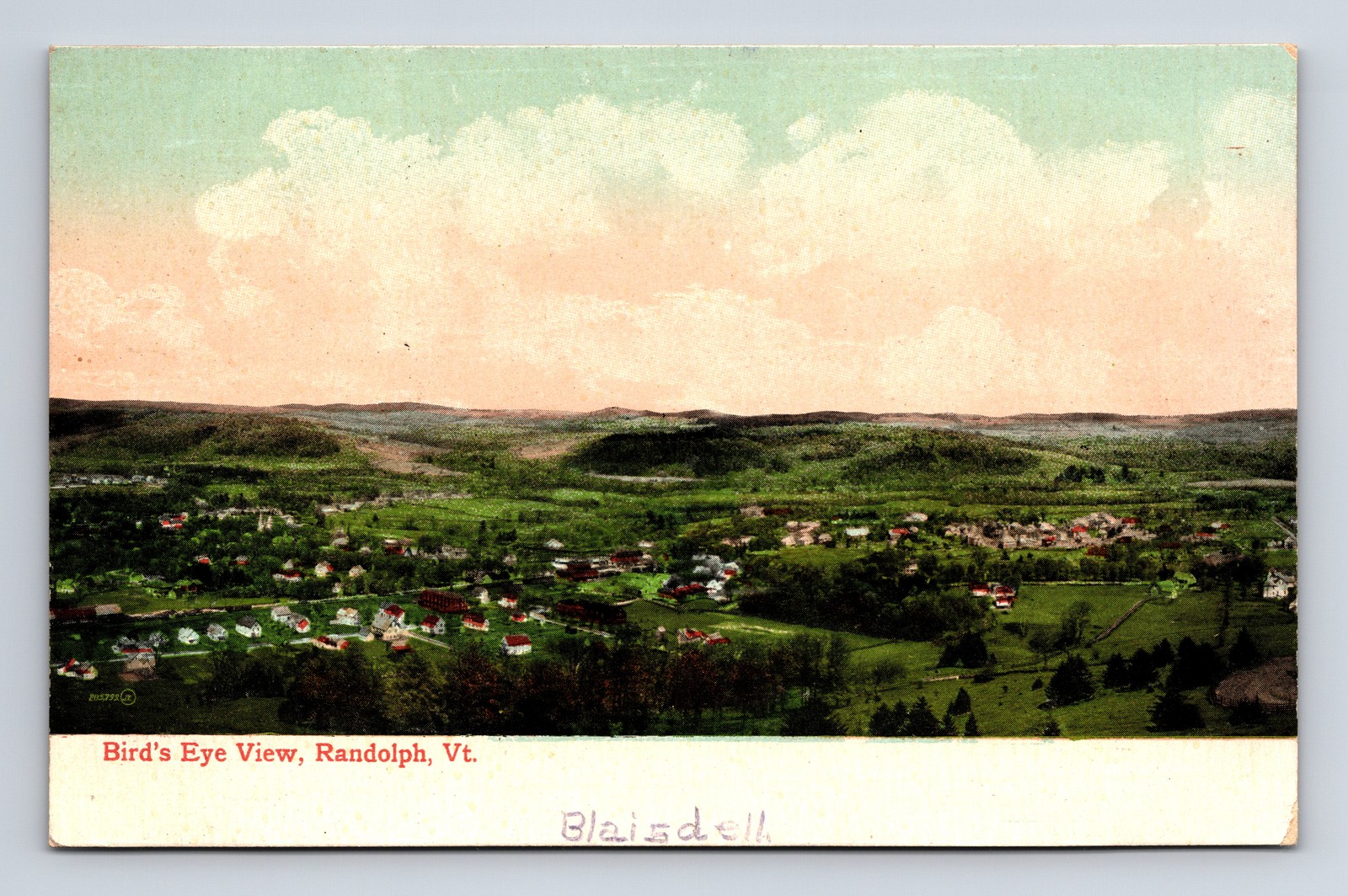 1909 Scenic Bird’s Eye View of Randolph Vt Valtentine & Sons Souvenir Postcard