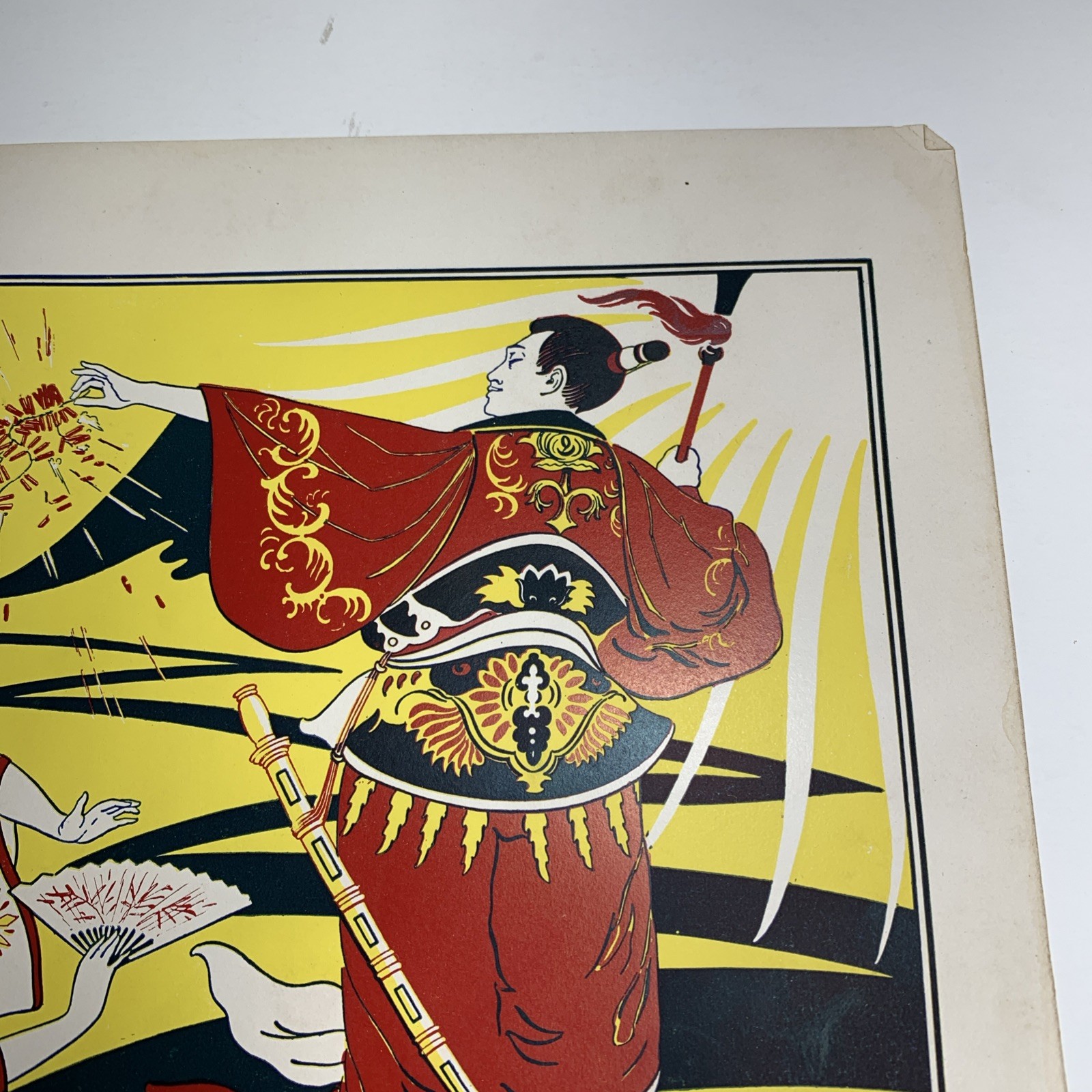 RARE Ault Wiborg Litho Printing INK Poster Sign Original Art Oriental Ladies Man