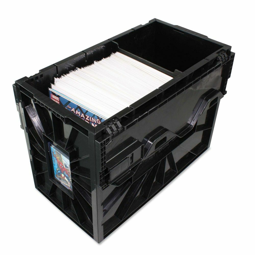 1x BCW Short Comic Book Bin – Black – Holds 150 Bagged Comics (1-CBB-SHORT-BLK)