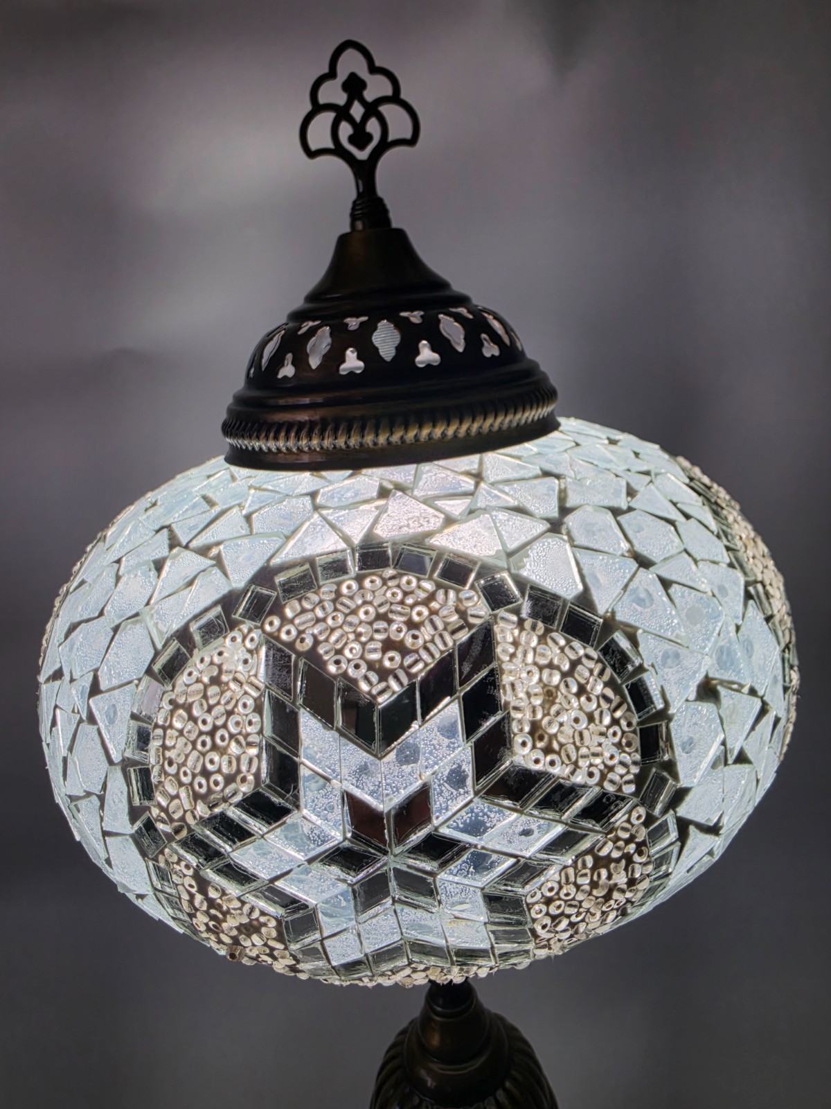 Handmade Turkish Mosaic Lamp Bedside Table Light Boho Decor 21.5in NEW