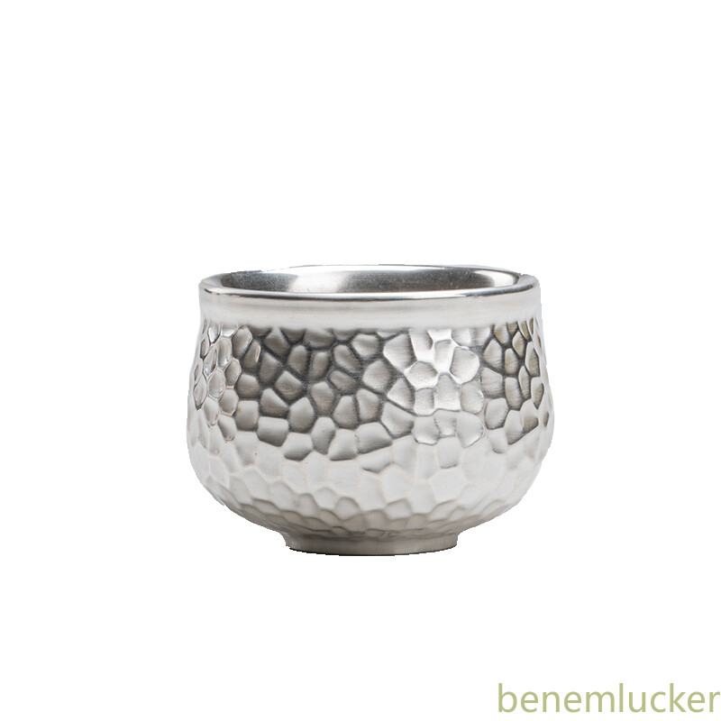 Silver Color Hammered Pattern Cup Ceramic Cup Household Tea Set Personal Cup