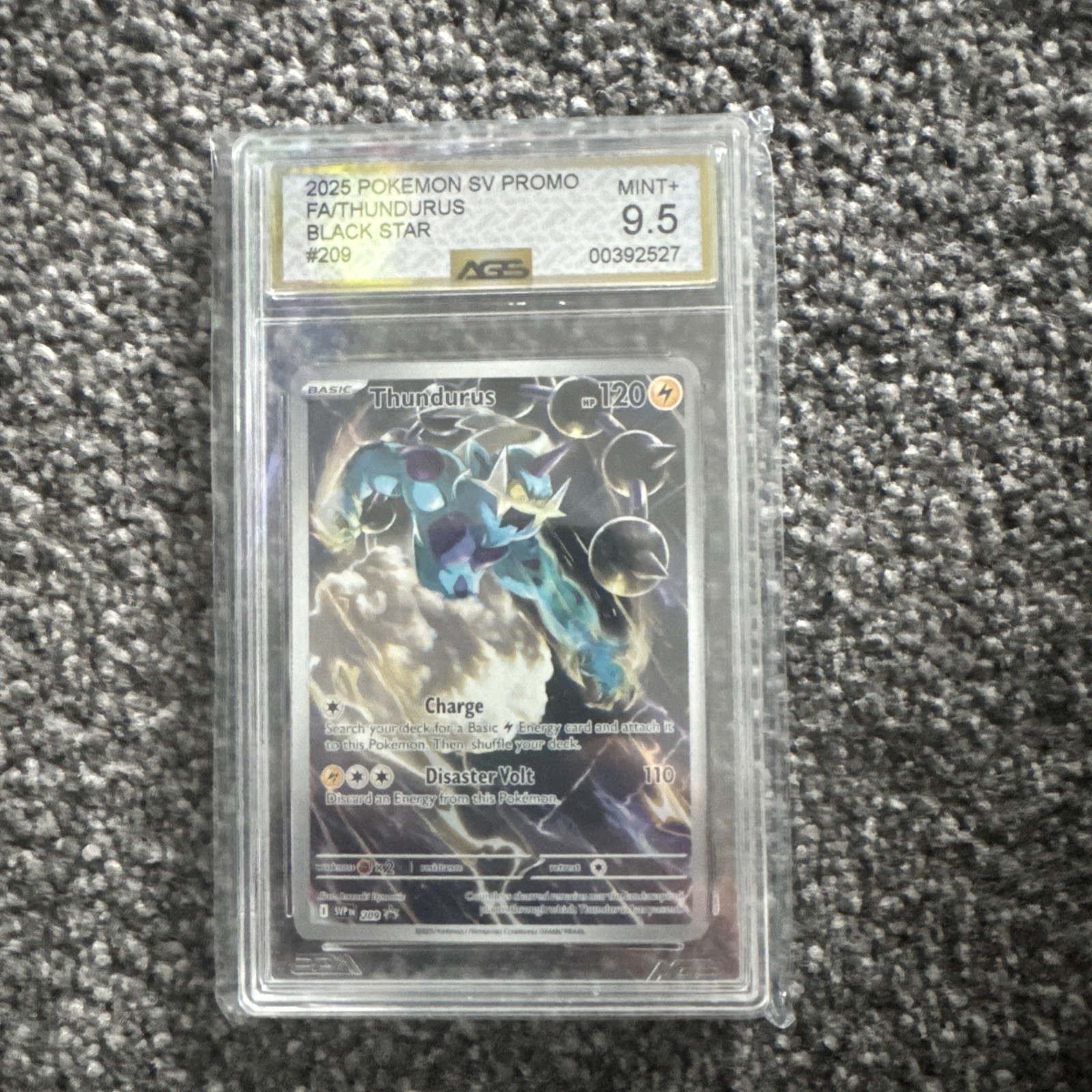 Pokemon Scarlet & Violet Black Star Promo Thundurus 209 AGS MT+ 9.5 Holo 2025
