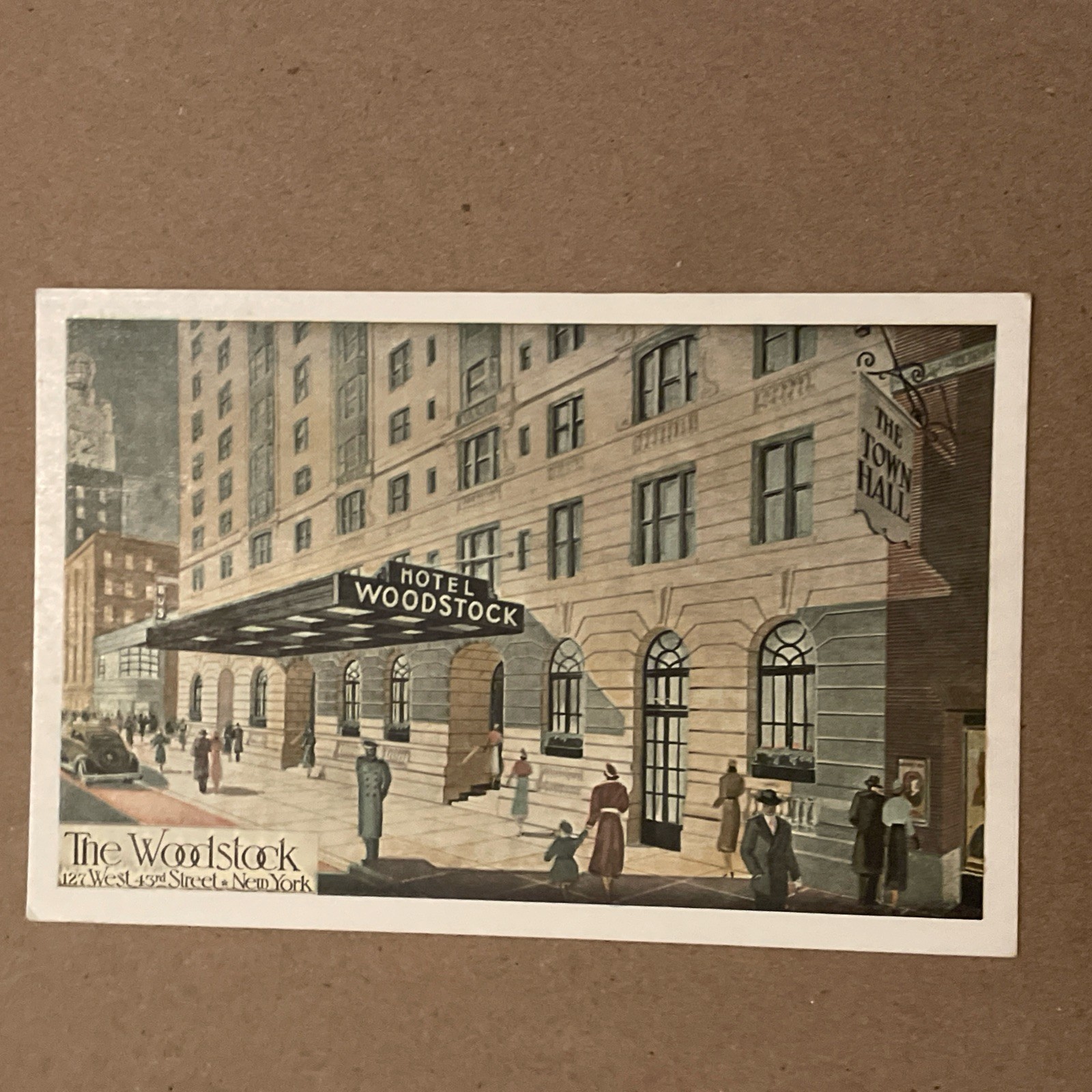 Hotel Woodstock New York City NY Vintage Art Advertising Postcard