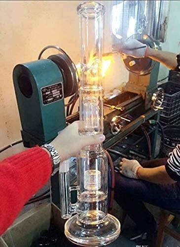 17″ Glass Bong Perc Bong Glass Smoking Water Pipe Birdcage Hookahs Big Bongs US