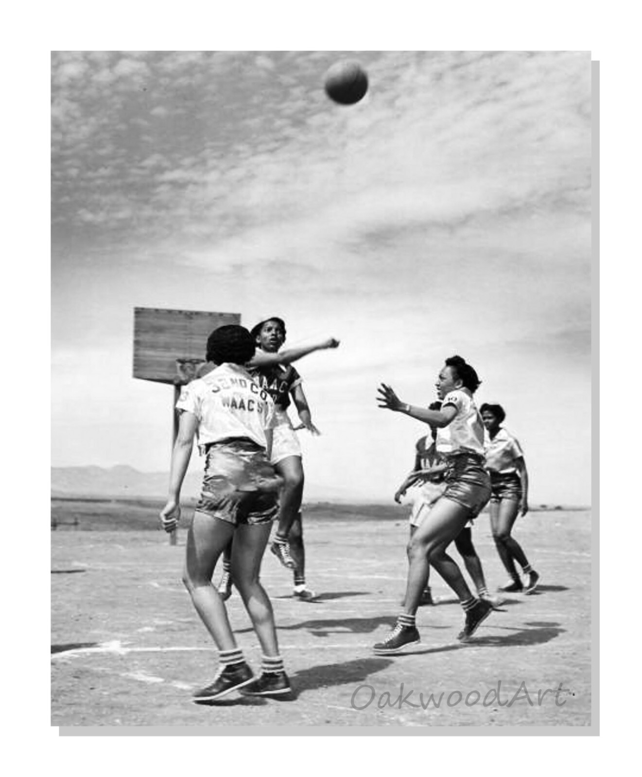 WWII Women’s’ Army Basketball Team – Black Americans – Vintage Photo Reprint