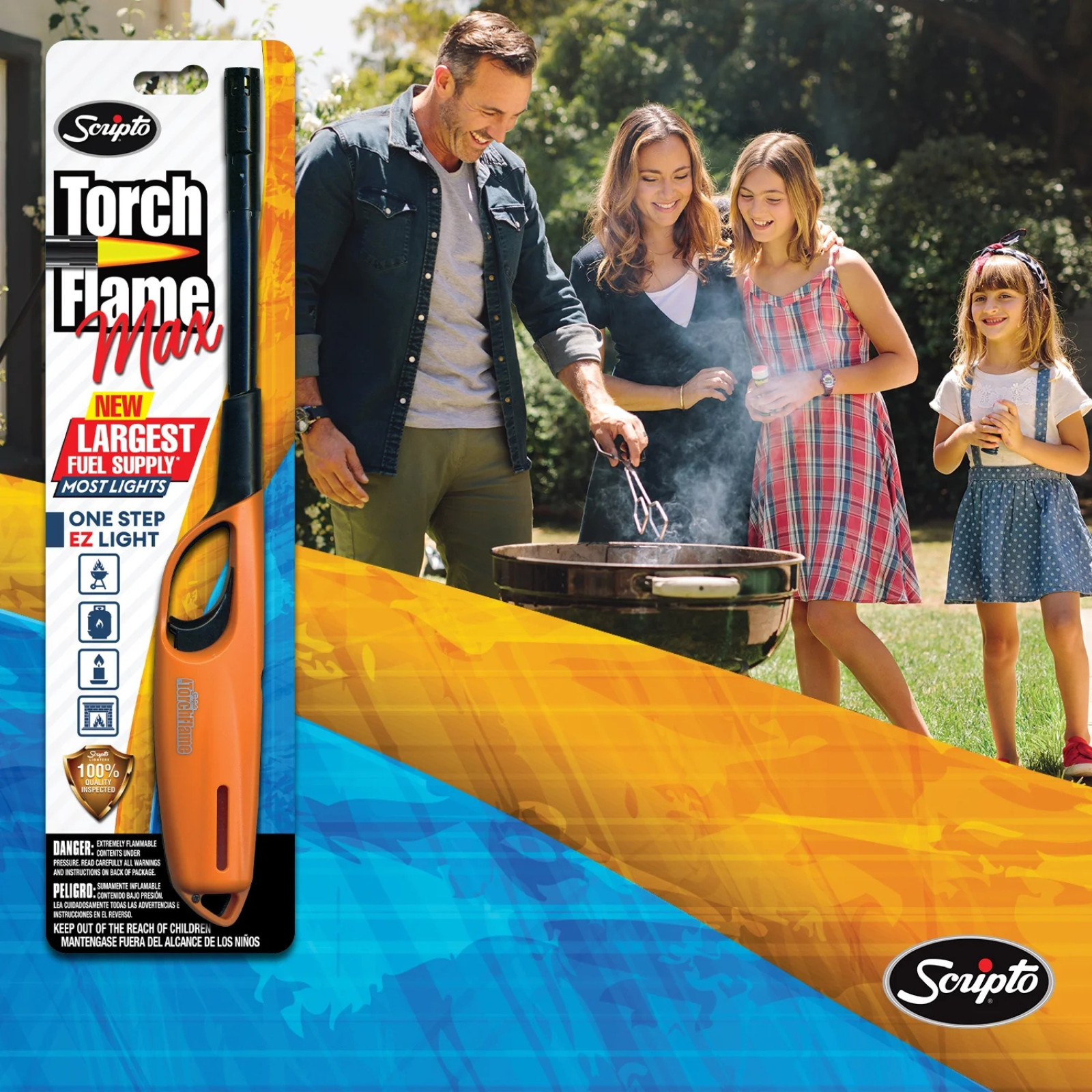 Scripto Multi-Purpose Wind-Resistant Lighter Torch Flame Random Color 2-pack