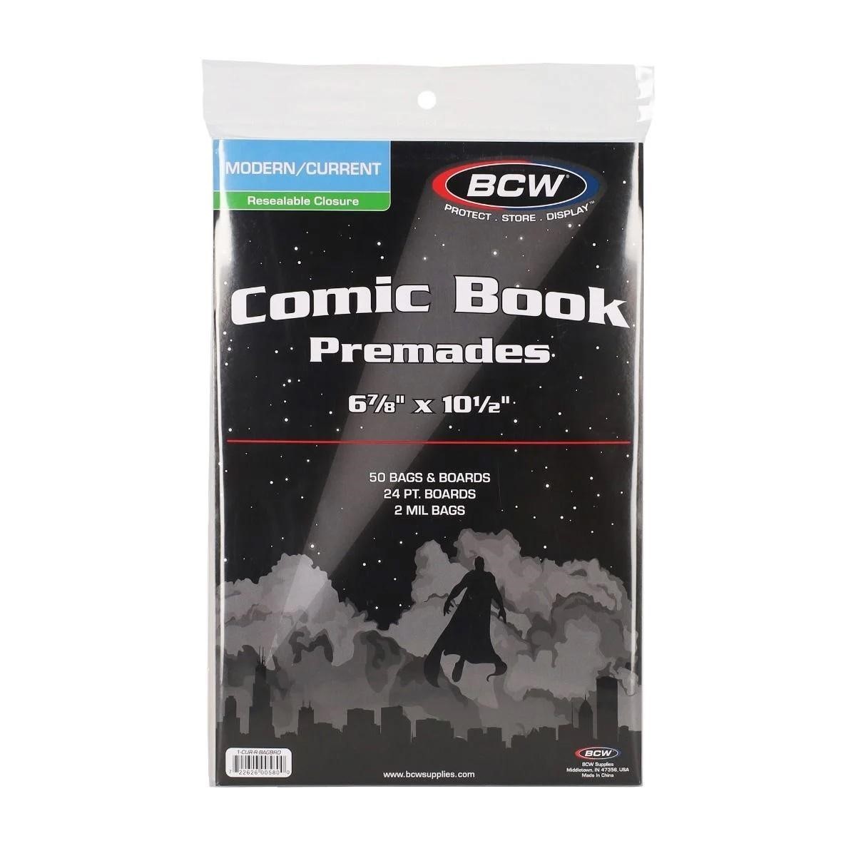 100 Current Comic Premade Bags + Backer Boards RESEALABLE Acid Free Book Storage