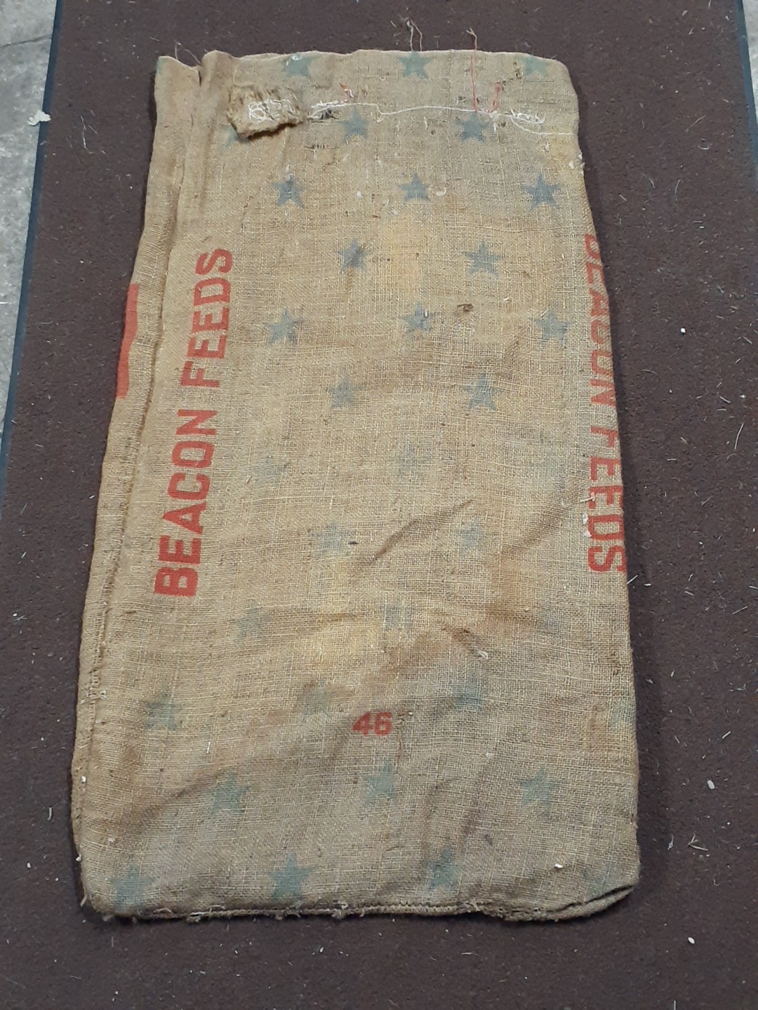 Vintage Burlap 100lb Feed Sack Beacon Feeds