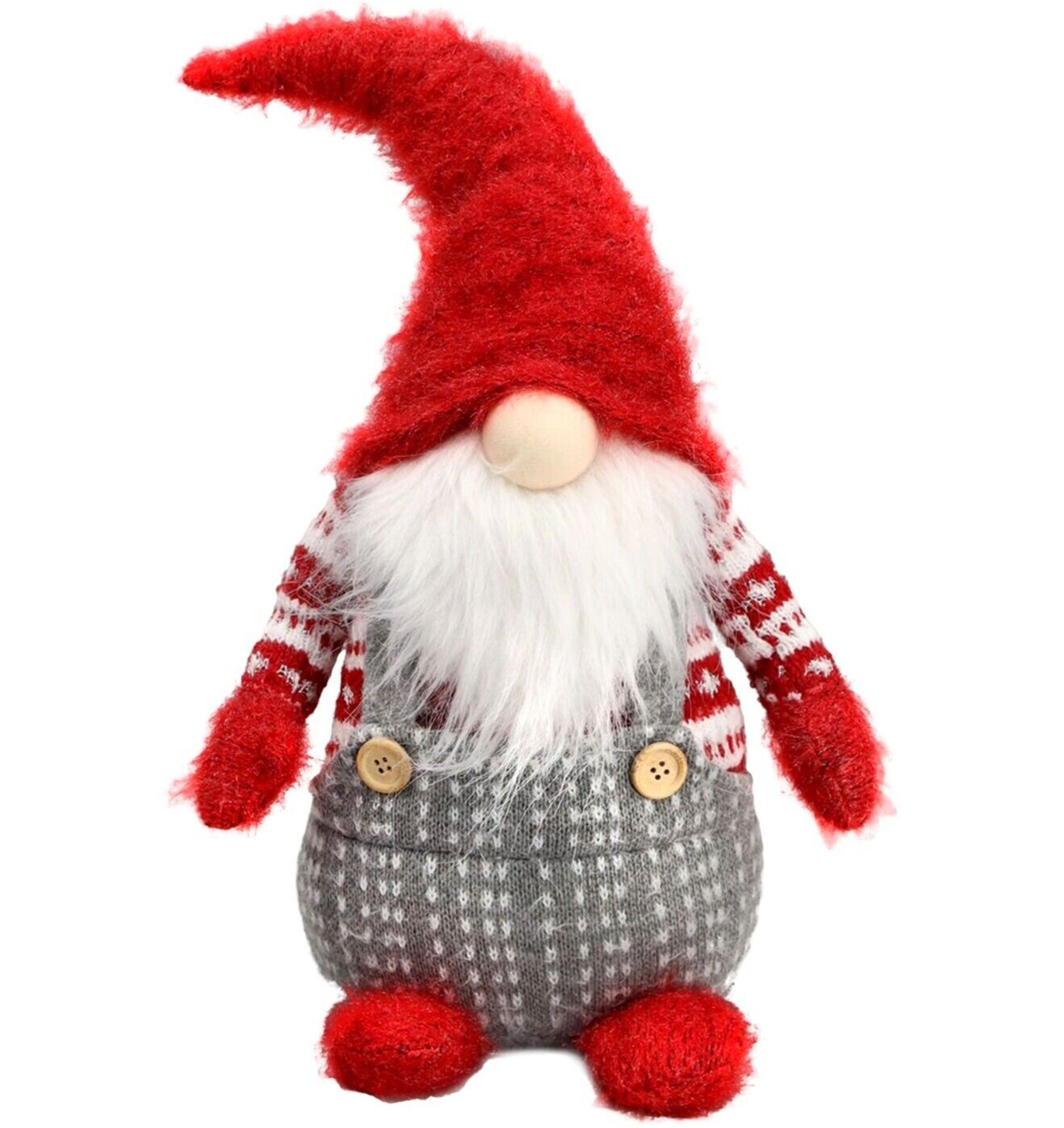 STPGOODS Red Christmas Gnome Figurine Decorative Holiday Dwarf Plush Doll 19″